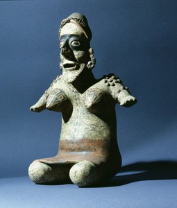 メキシコ、ナヤリット出身の女性像、紀元前300年-紀元500年（セラミック）